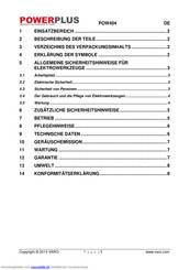 Powerplus POW404 Handbuch