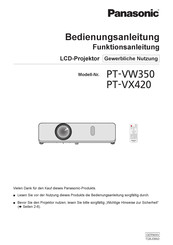 Panasonic PT-VW350 Bedienungsanleitung