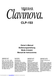 Yamaha Clavinova CLP-1S3 Bedienungsanleitung