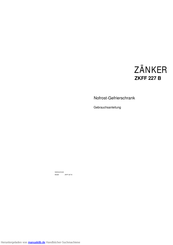 Zanker ZKFF 227 B Gebrauchsanleitung