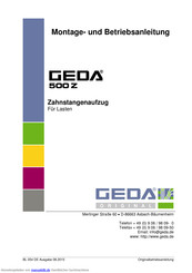 GEDA 500z Montage- Und Betriebsanleitung
