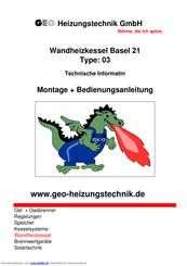 GEO Heizungstechnik Basel 21 FE Montageanleitung Und Bedienungsanleitung