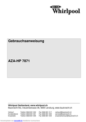 Whirlpool AZA-HP 7871 Gebrauchsanweisung