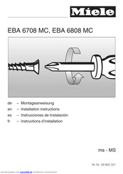 Miele EBA 6808 MC Montageanleitung