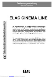 ELAC CINEMA LINE Bedienungsanleitung
