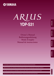 Yamaha Arius YDP-S31 Bedienungsanleitung