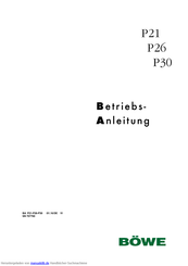 Böwe P26 Betriebsanleitung