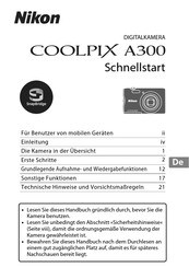 Nikon Coolpix A300 Schnellstartanleitung