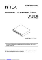 Toa DA-500 FH Bedienungsanleitung