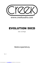 Creek Audio EVOLUTION 50CD Bedienungsanleitung