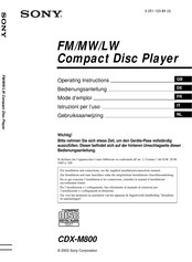 Sony CDX-M800 Bedienungsanleitung