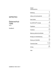 Siemens SIPROTEC 7SA6 Handbuch