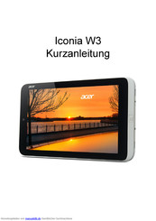Acer Iconia W3 Kurzanleitung