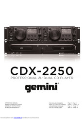 Gemini CDX2250 Bedienungsanleitung