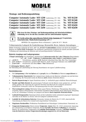 Mobile technology MT 1260 Montageanleitung Und Bedienungsanleitung