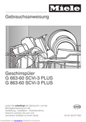 Miele G 663-60 SCVi-3 PLUS Gebrauchsanweisung