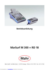 Mahr MarSurf M 300 + RD 18 Betriebsanleitung