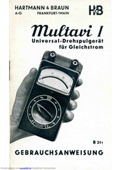 Hartmann & Braun Multavi I Gebrauchsanweisung