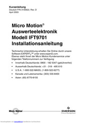 Emerson Micro Motion IFT9701 Kurzanleitung