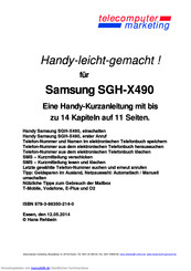 Samsung SGH-X490 Kurzanleitung