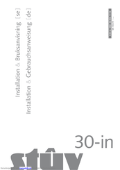 Stûv 30-in Installationsanweisung Und Gebrauchsanweisung