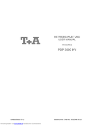 T+A PDP 3000 HV Betriebsanleitung