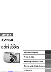 Canon IXUS 800 IS Benutzerhandbuch