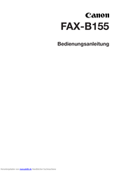 Canon FAX-B155 Bedienungsanleitung