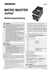 Siemens MICRO MASTER Junior Bedienungsanleitung