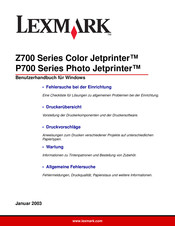 Lexmark Z700 Seriesr Benutzerhandbuch