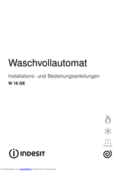 Indesit W 128 X Installationsanleitung Und Bedienungsanleitung
