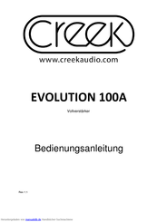 Creek Audio EVOLUTION 100A Bedienungsanleitung