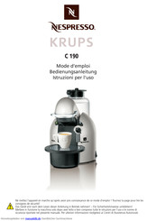 Nespresso KRUPS C190 Bedienungsanleitung