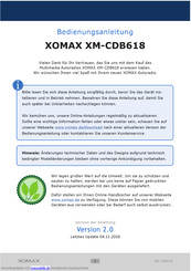 Xomax XM-CDB618 Bedienungsanleitung