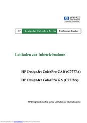 HP DesignJet ColorPro CAD Inbetriebnahmeanweisungen