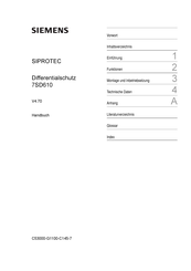 Siemens SIPROTEC 7SD610 Handbuch