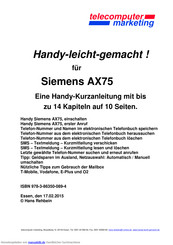 Siemens AX75 Kurzanleitung