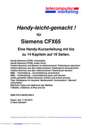 Siemens CFX65 Kurzanleitung