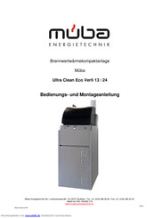 Müba Ultra Clean Eco Verti 13/24 Montageanleitung Und Bedienungsanleitung