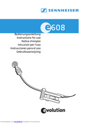Sennheiser evolution e 608 Bedienungsanleitung