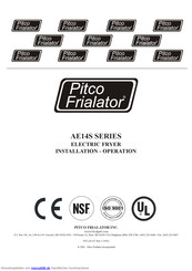 Pitco frialator AE14S Bedienungsanleitung
