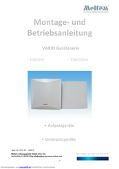 Meltem ClassicLine Montage- Und Betriebsanleitung