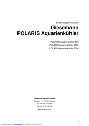 Giesemann POLARIS Aquarienkühler 1000 Bedienungsanleitung
