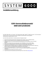 Indexa JA-60GSM Installationshandbuch