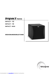 Velodyne impact - 10 Bedienungsanleitung