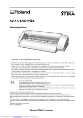Roland SV-8 Stika Bedienungsanleitung