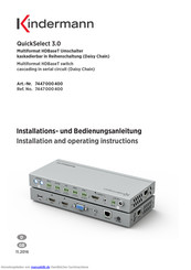 Kindermann QuickSelect 3.0 Installationsanleitung Und Bedienungsanleitung