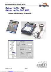 Datafox Datafox - AEIII+ PZE Benutzerhandbuch