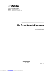 Metrohm 774 Oven Sample Processor Handbuch