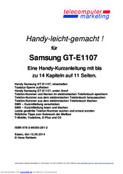 Samsung GT Samsung GT-E1107 Kurzanleitung
